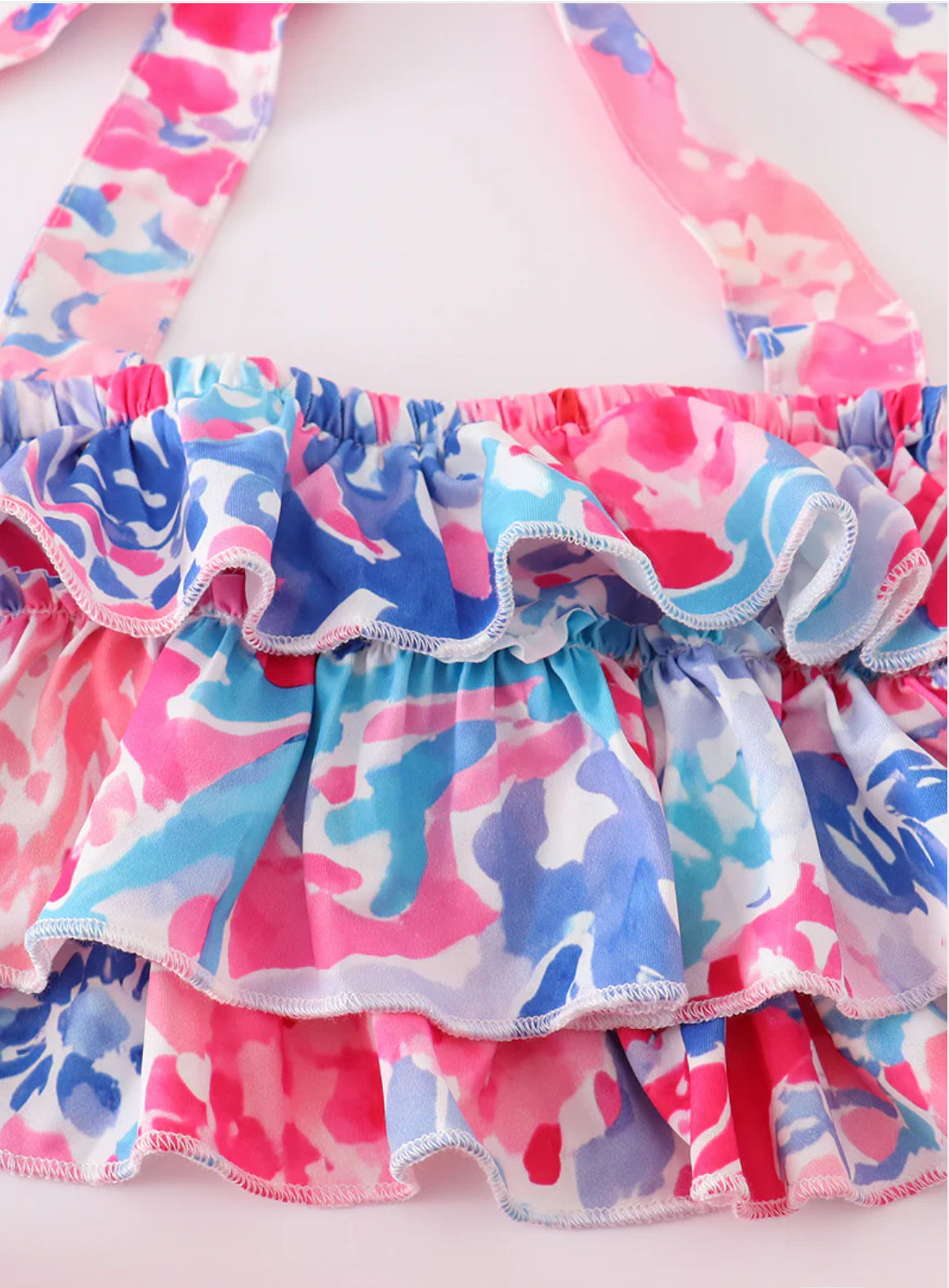 Tropical Pink Girl Print Two Piece Swimsuit